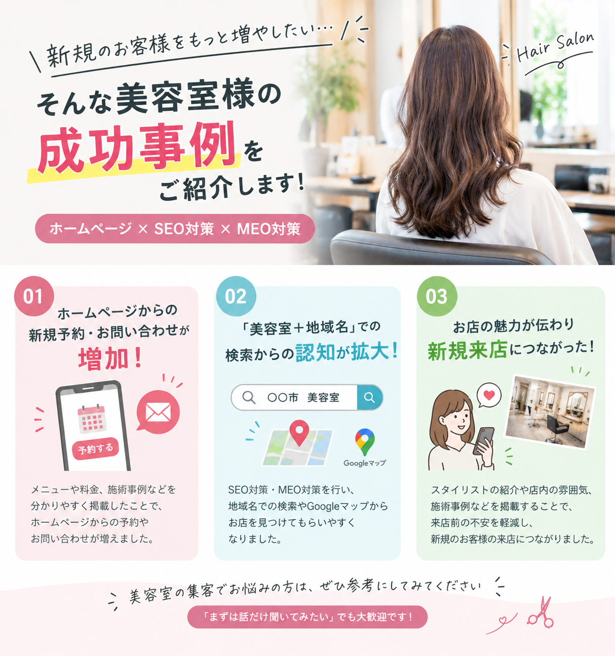 「新規のお客様をもっと増やしたい…」そんな美容室様の導入事例✨