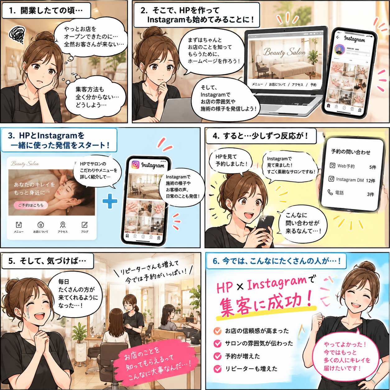 開業したばかりの美容サロンが集客に成功🌟ホームページとInstagramを併用した成功事例💻📱⭐