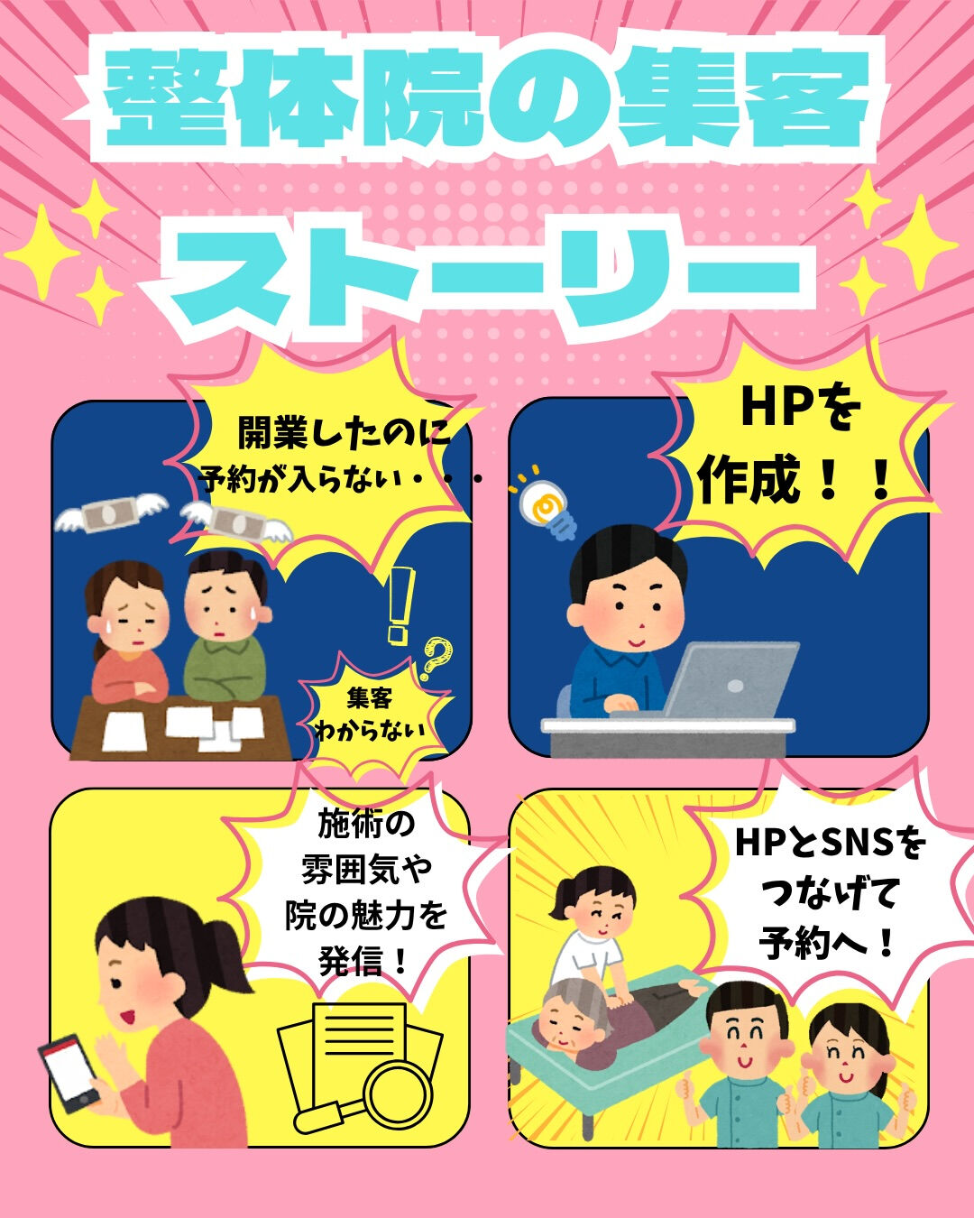 整体院様の集客には、HPとSNSの活用が重要です✨